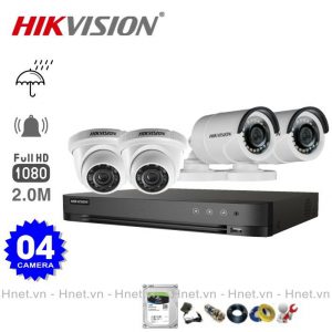 Bộ 4 mắt camera hikvision