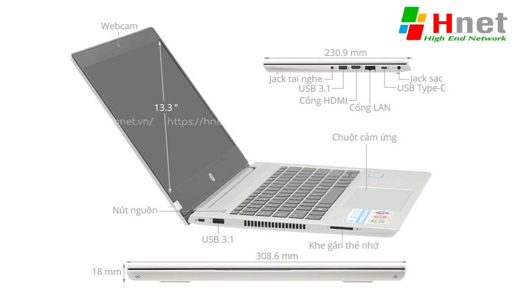 Các cổng kết nối của Laptop HP 440 G6 i5
