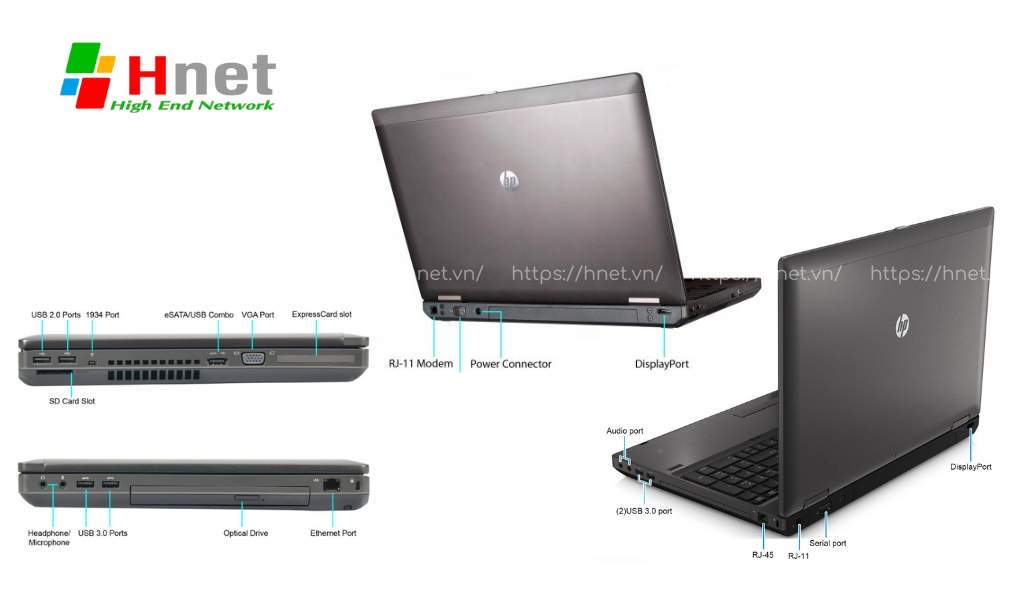 Các cổng kết nối của Laptop HP 6570B I5