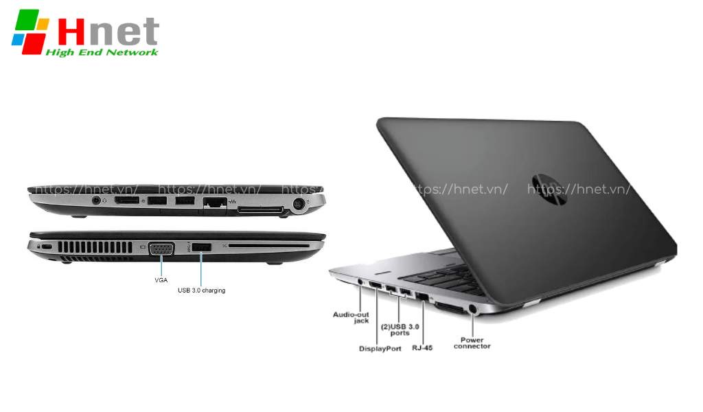 Các cổng kết nối của Laptop HP 820 G2 I5