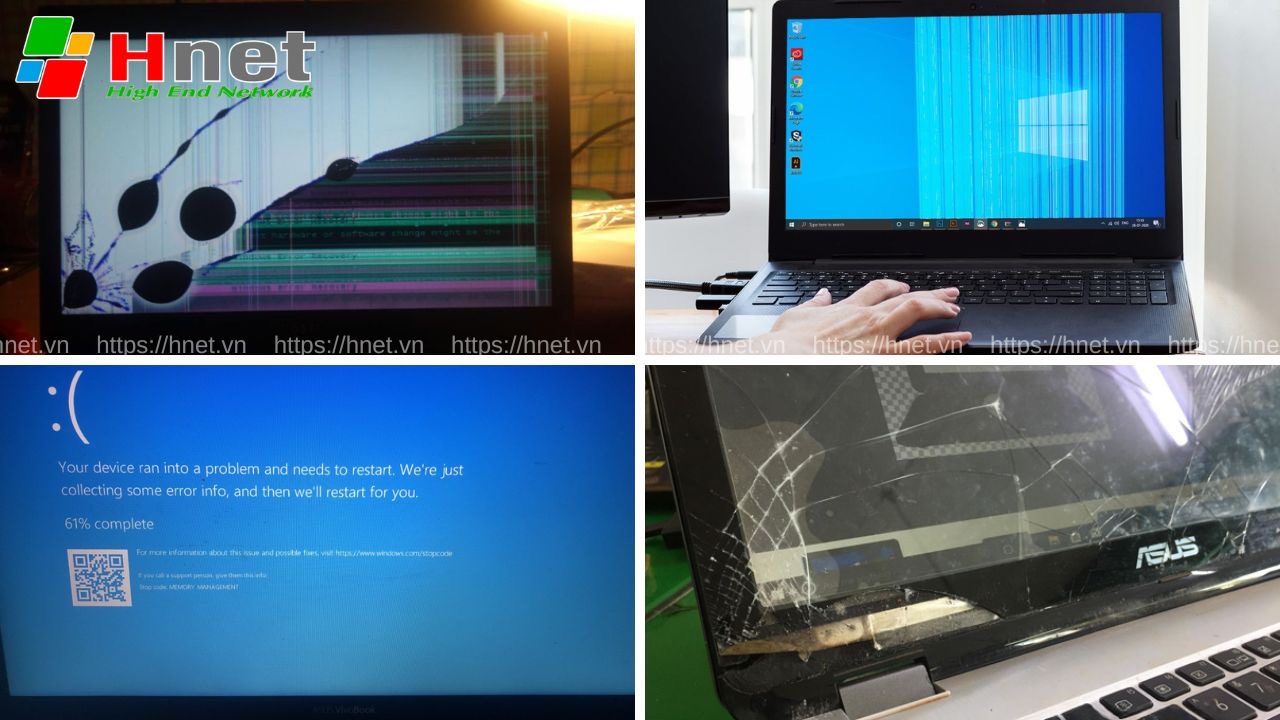 Dấu hiệu cho thấy màn hình laptop Asus bị hỏng