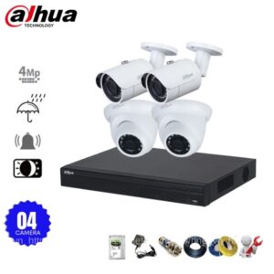 Bộ 4 camera IP Dahua 4MP phân giải 2K+