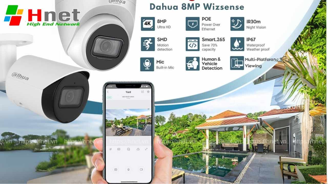 Bộ camera IP Dahua 8MP được tích hợp nhiều tính năng thông minh