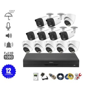 Trọn bộ 12 camera có Mic có Màu ban đêm Dahua