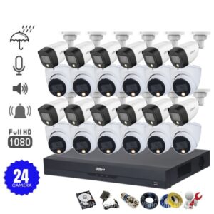 Trọn bộ 24 camera Dahua có mic thu âm thanh