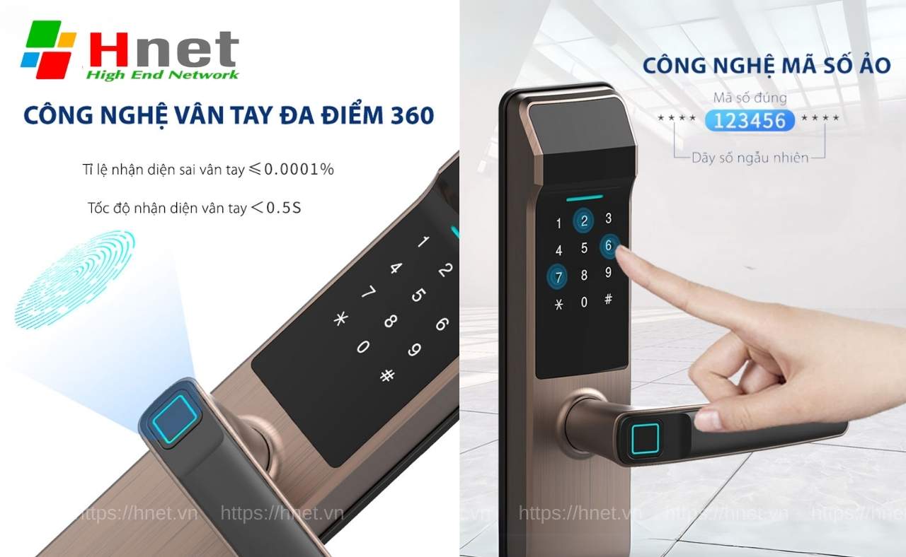 Công nghệ van tay và mã số ảo trên khoá thông minh G302 Pro