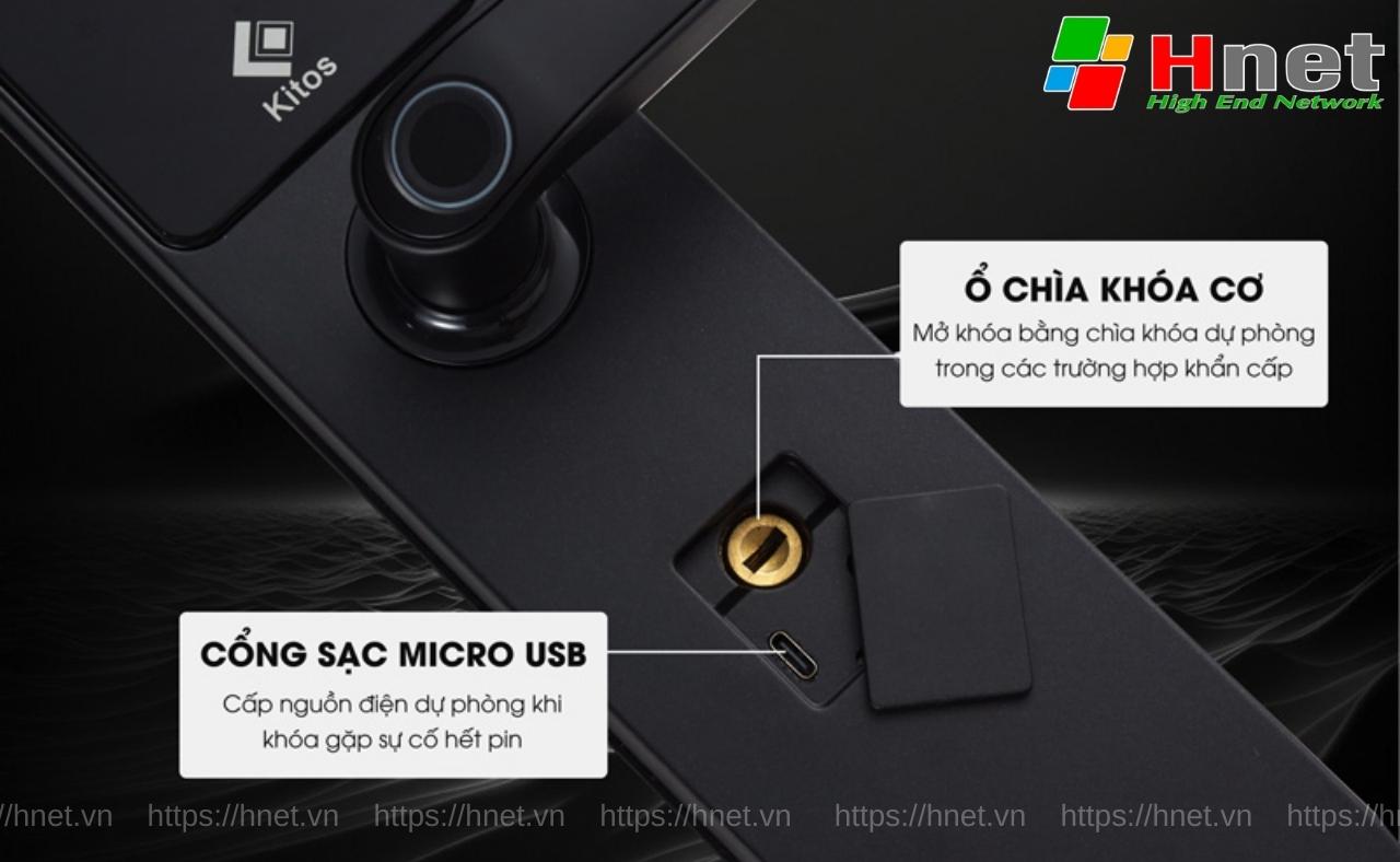 Khoá cửa gỗ E3 Pro được tích hợp cổng sạc dự phòng tiện lợi