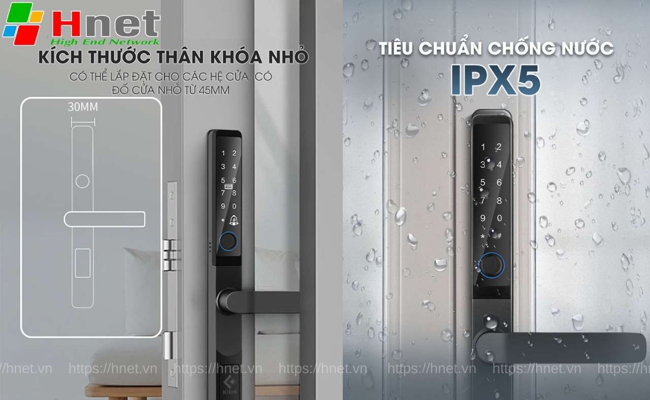 Khoá cửa nhôm AL60 Pro có thiết kế nhỏ gọn, chống nước tốt