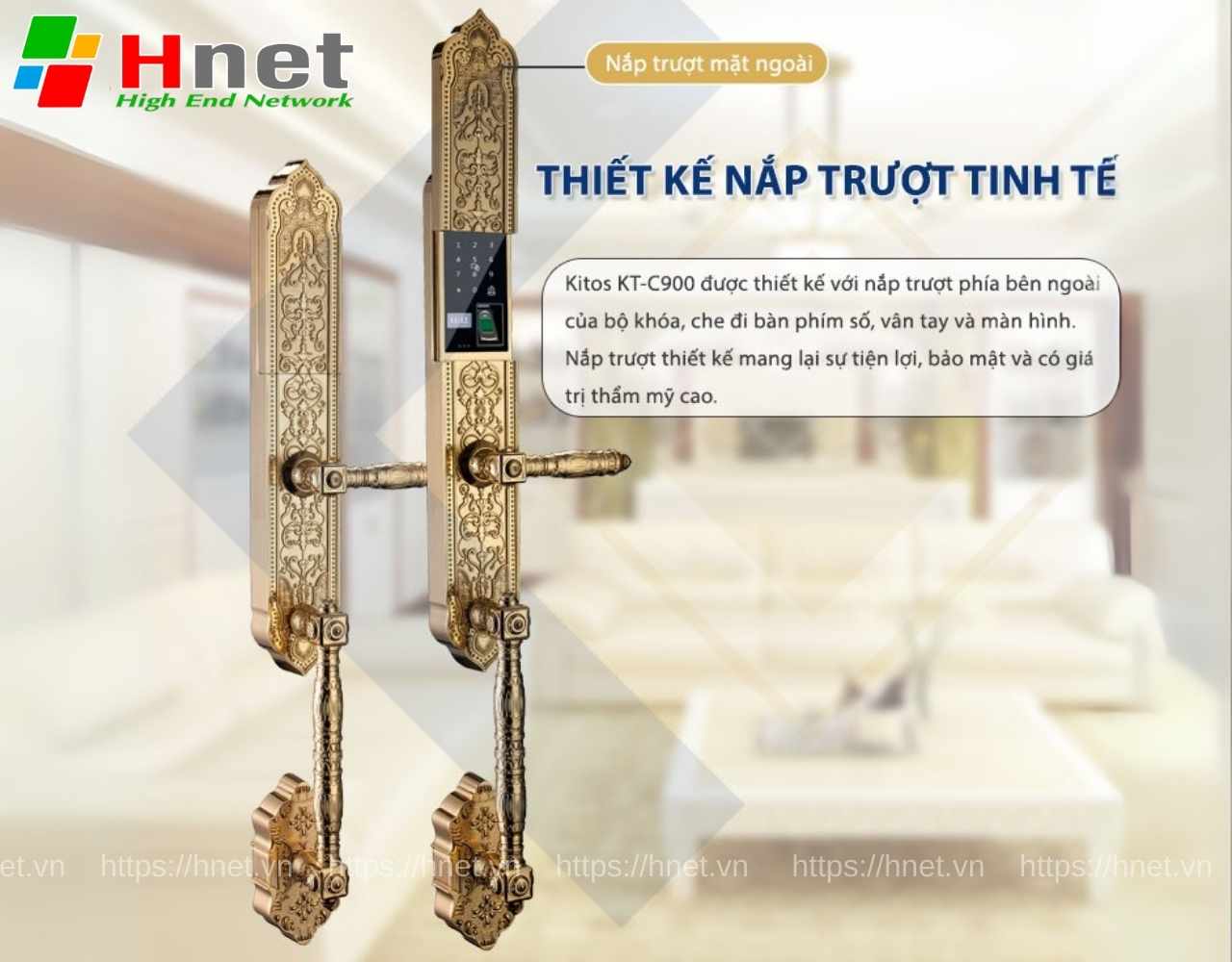 Khoá được thiết kế nắp trượt tinh tế và hữu ích