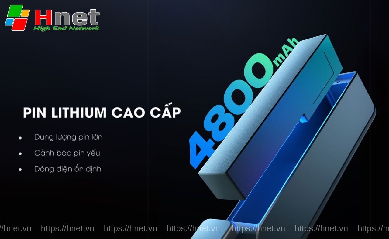 Khoá Kitos được trang bị Pin Lithium với dung lượng cao