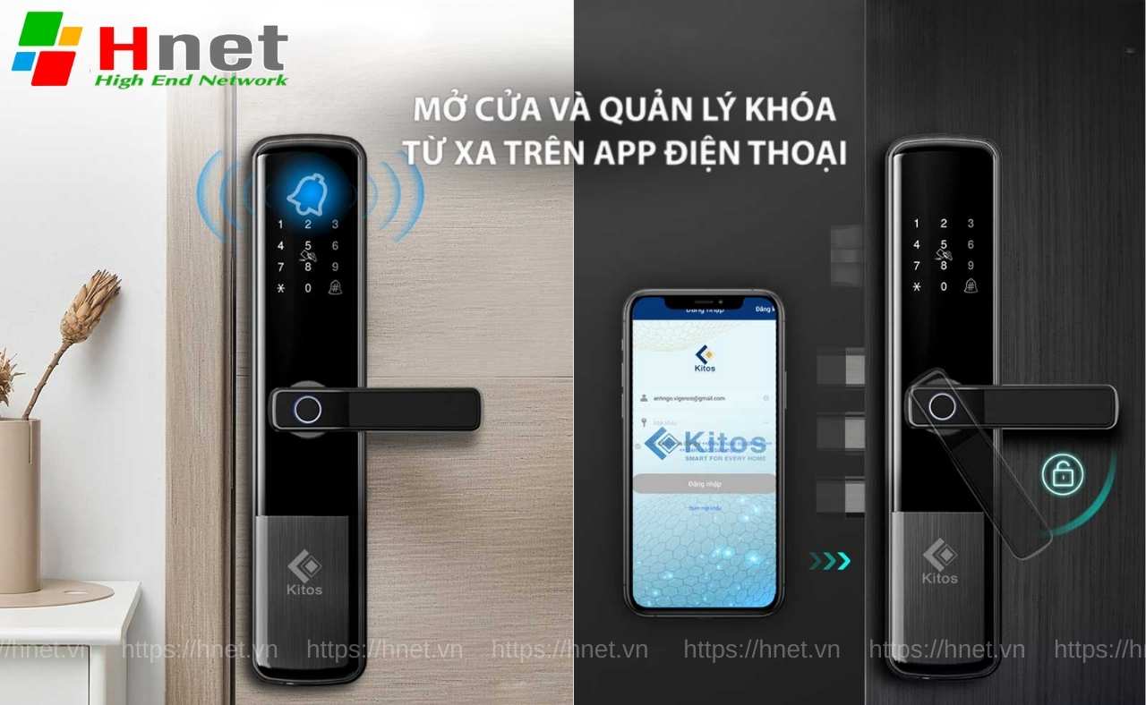 Khoá Kitos G900 Pro hỗ trợ kết nối và quản lý trên app điện thoại