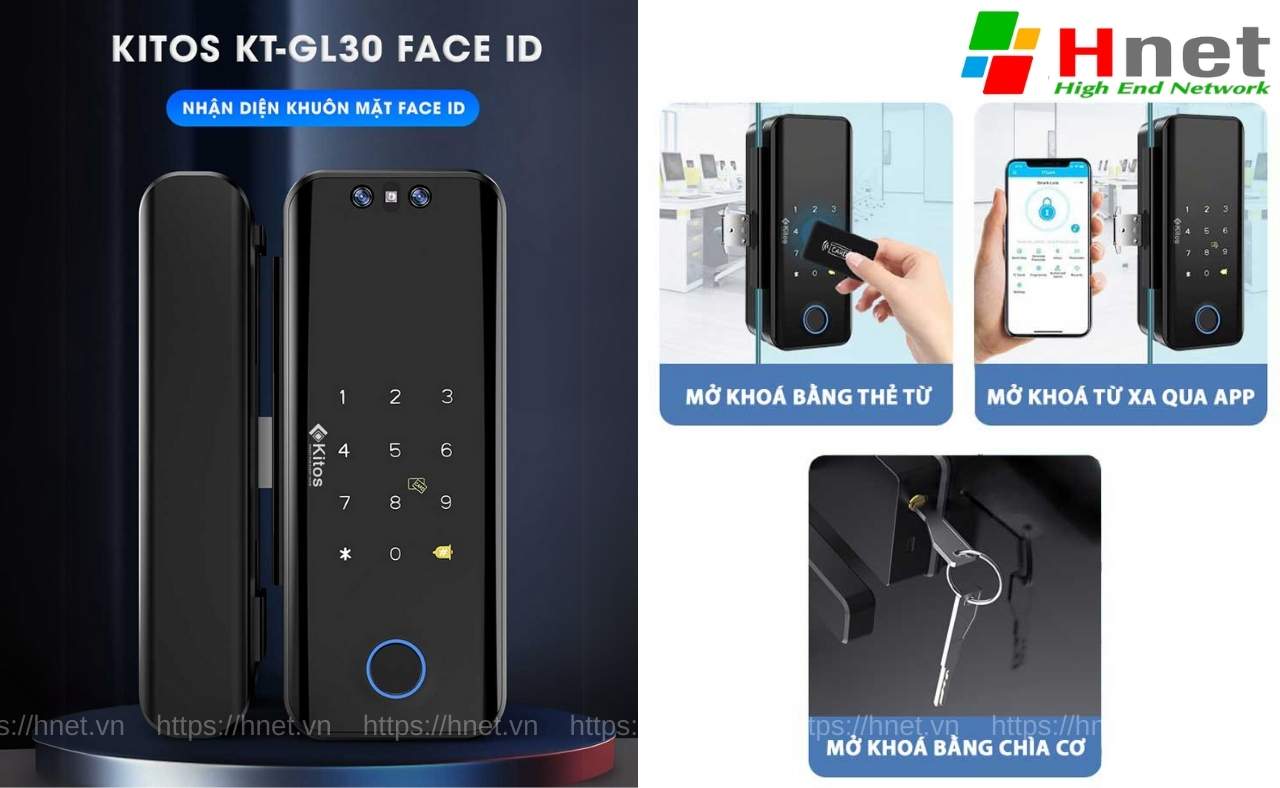 Khoá Kitos GL30 Face ID được tích hợp nhiều phương thức mở khoá