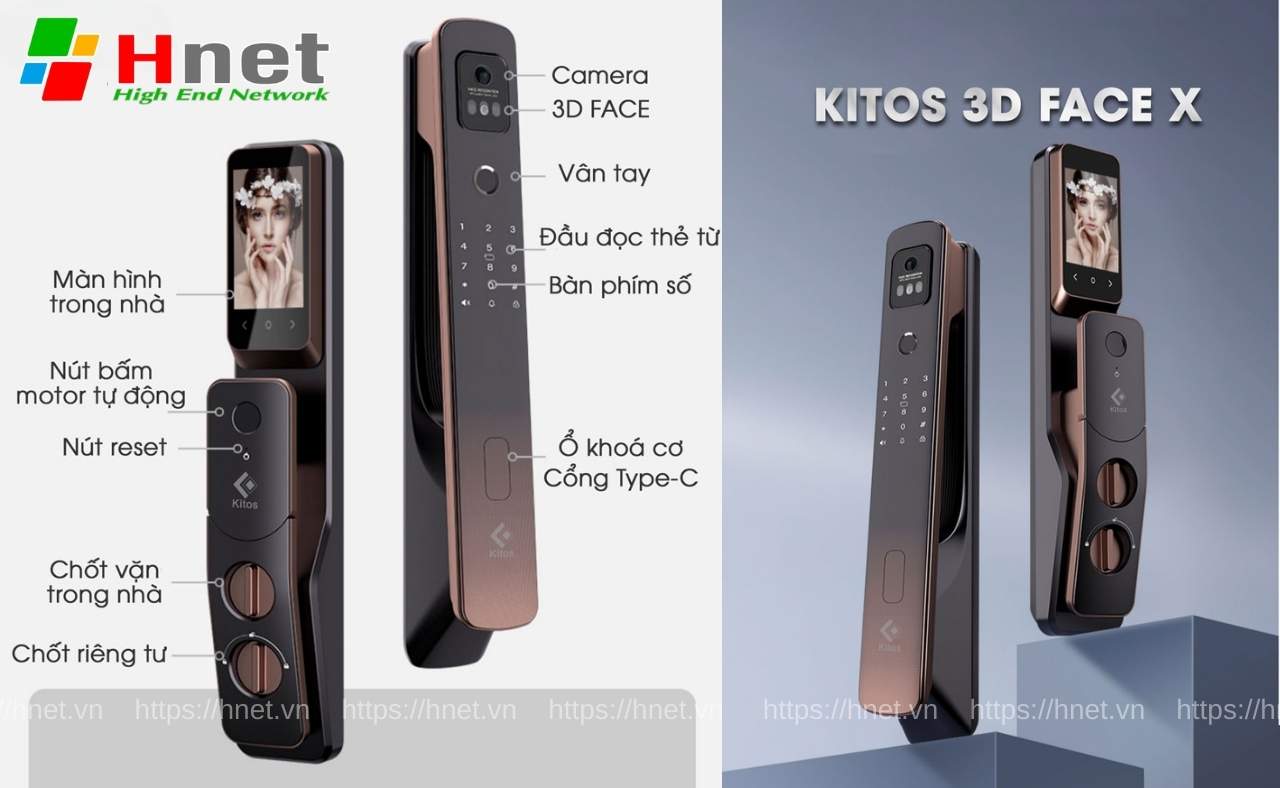 Khoá Kitos KT 3D Face X được trang bị nhiều tính năng hữu ích