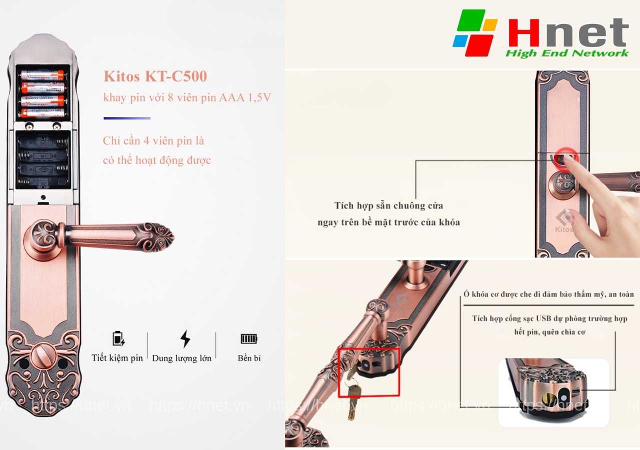 Khoá Kitos sở hữu mức dung lượng pin lớn