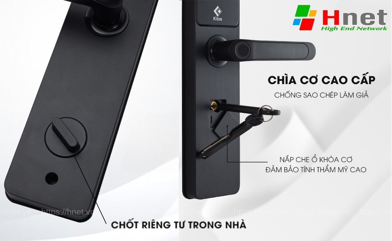 Khoá thông minh E3 Pro trang bị ổ khoá cơ và chốt riêng tư