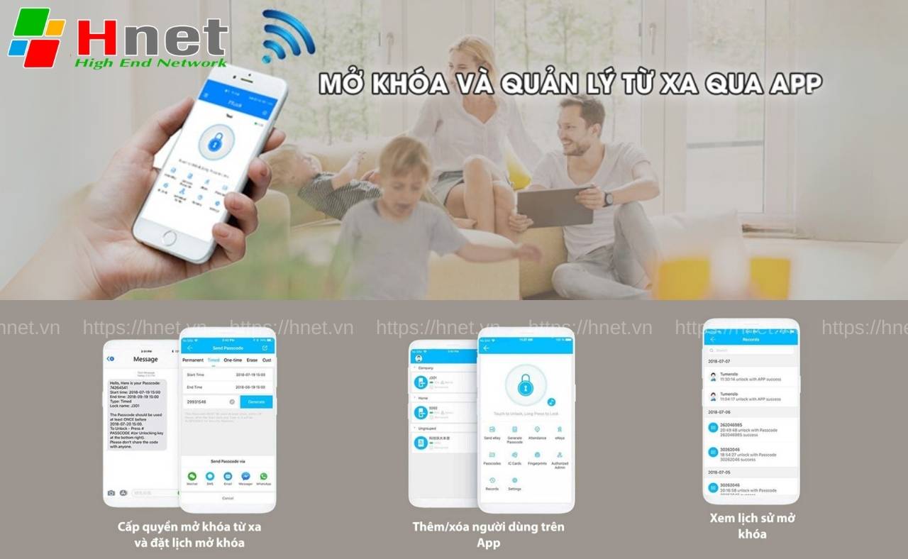 Khoá thông minh V2 Pro hỗ trợ quản lý qua App diện thoại